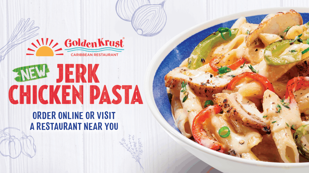 Rust Pasta New Jerk Chicken Pasta from Golden Krust | Golden Krust